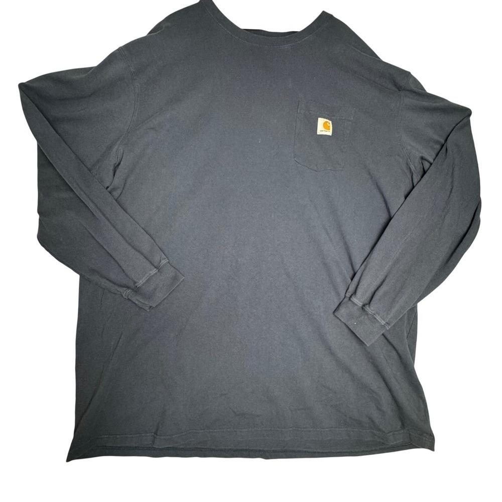 Carhartt Mens 4XL Navy Blue Long Sleeve Pocket T-Shirt Original Fit K126 NVY